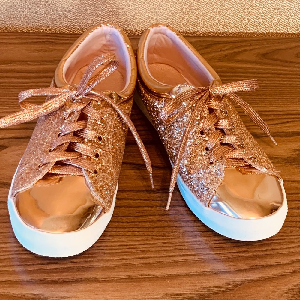 Forever21 Gold Patent Glitter Tennis Shoes